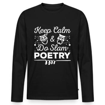 Poetry Author Literature - Men's Premium Organic Long Sleeve Shirt - black - Front - Nico (187cm)