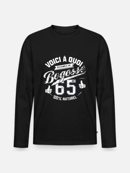 65 Year Old Bogosse - Men's Premium Organic Long Sleeve Shirt - black
