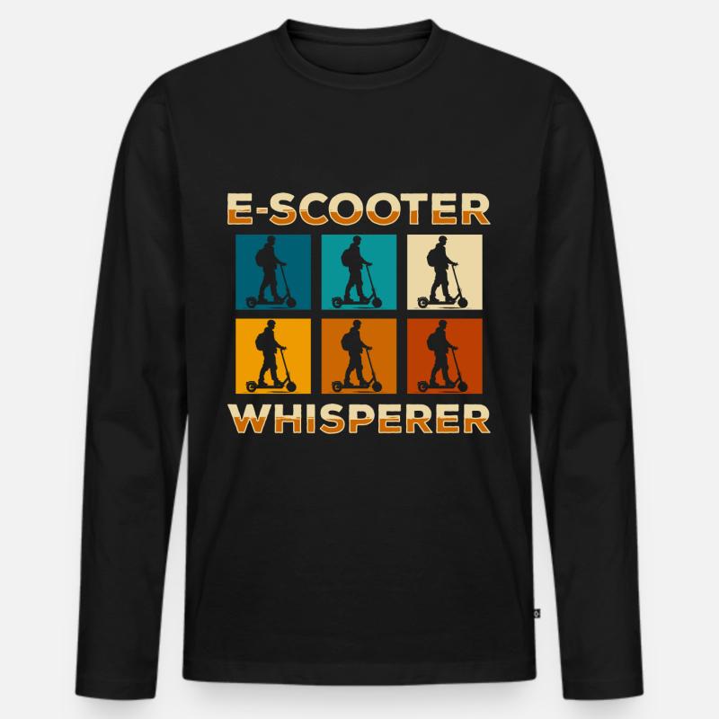 E-Scooter Rollerfahren Fahrer Flitzer - Männer Premium Bio Langarmshirt - Schwarz