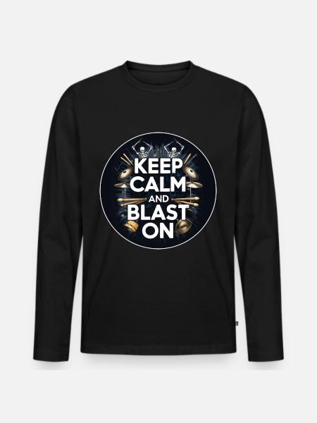 Drummer Schlagzeuger T-Shirt Blast Beats Drumming - Men's Premium Organic Long Sleeve Shirt - black