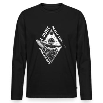 Baleine Océan Créatures de la mer Vacances - T-shirt manches longues Premium bio Homme - noir - Devant - Nico (187cm)