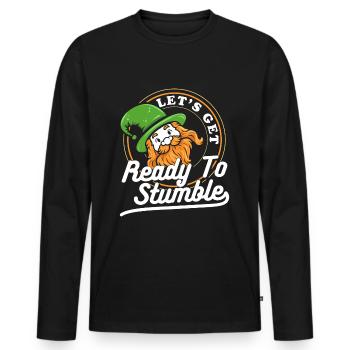 Chance du trèfle d’Irlande - T-shirt manches longues Premium bio Homme - noir - Devant - Nico (187cm)