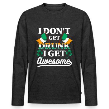 Irland Pub Glück Flagge - Männer Premium Bio Langarmshirt - Anthrazit meliert - Vorne - Nico (187cm)