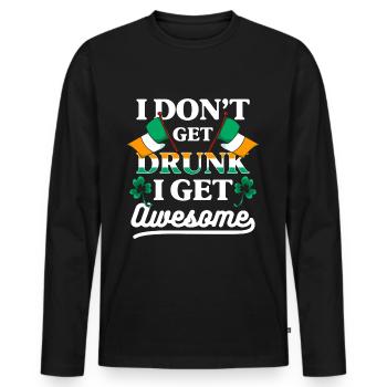 Ireland Pub Lucky Flag - Men's Premium Organic Long Sleeve Shirt - black - Front - Nico (187cm)