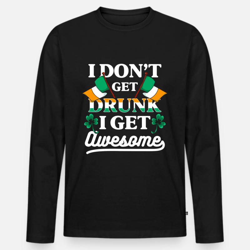 Irland Pub Glück Flagge - Männer Premium Bio Langarmshirt - Schwarz