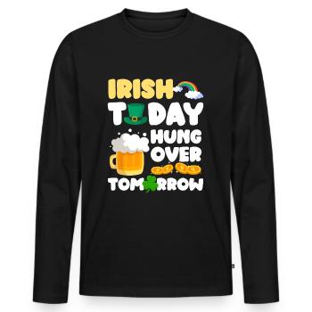 Irland Pint - Männer Premium Bio Langarmshirt - Schwarz - Vorne - Nico (187cm)