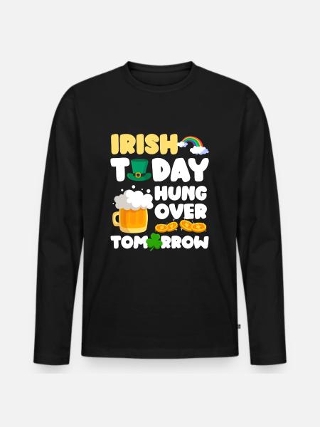 Ireland Pint - Men's Premium Organic Long Sleeve Shirt - black