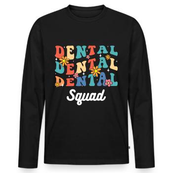 Spécialiste des dents Mâchoire - T-shirt manches longues Premium bio Homme - noir - Devant - Nico (187cm)