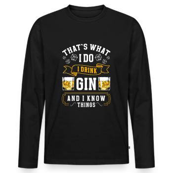 Alcohol Party Drinker Drinking Game - Men's Premium Organic Long Sleeve Shirt - black - Front - Nico (187cm)