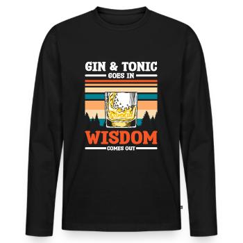 Alkohol Party Trinker Longdrink - Männer Premium Bio Langarmshirt - Schwarz - Vorne - Nico (187cm)