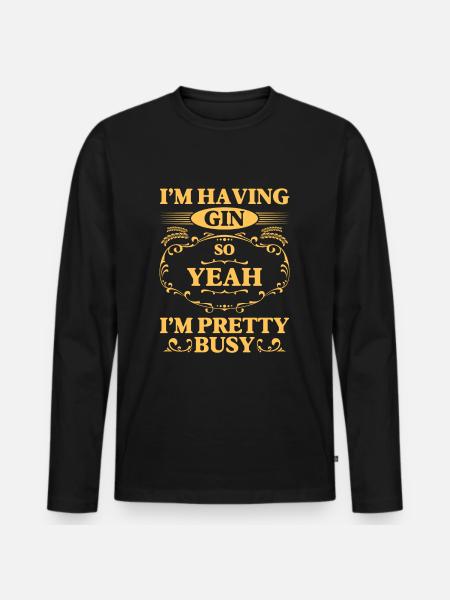 Gin Party Drink Birthday - Men's Premium Organic Long Sleeve Shirt - black