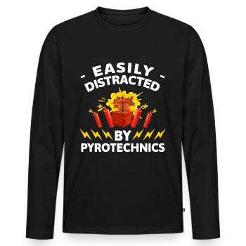 Point culminant de la pyrotechnie - T-shirt manches longues Premium bio Homme - noir - Devant - Nico (187cm)