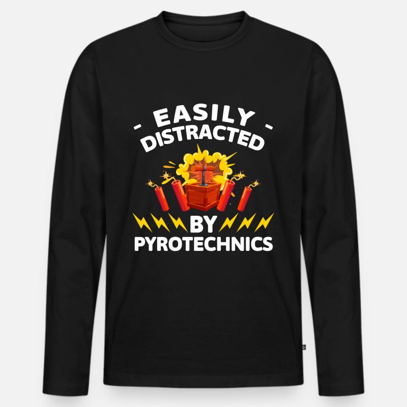 Pyrotechnik Highlight - Männer Premium Bio Langarmshirt - Schwarz