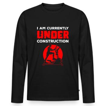 elliptical cross trainer cardio muscle slimming - Men's Premium Organic Long Sleeve Shirt - black - Front - Nico (187cm)