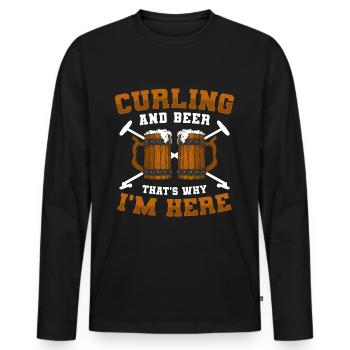 Équipe de curling sur glace - T-shirt manches longues Premium bio Homme - noir - Devant - Nico (187cm)