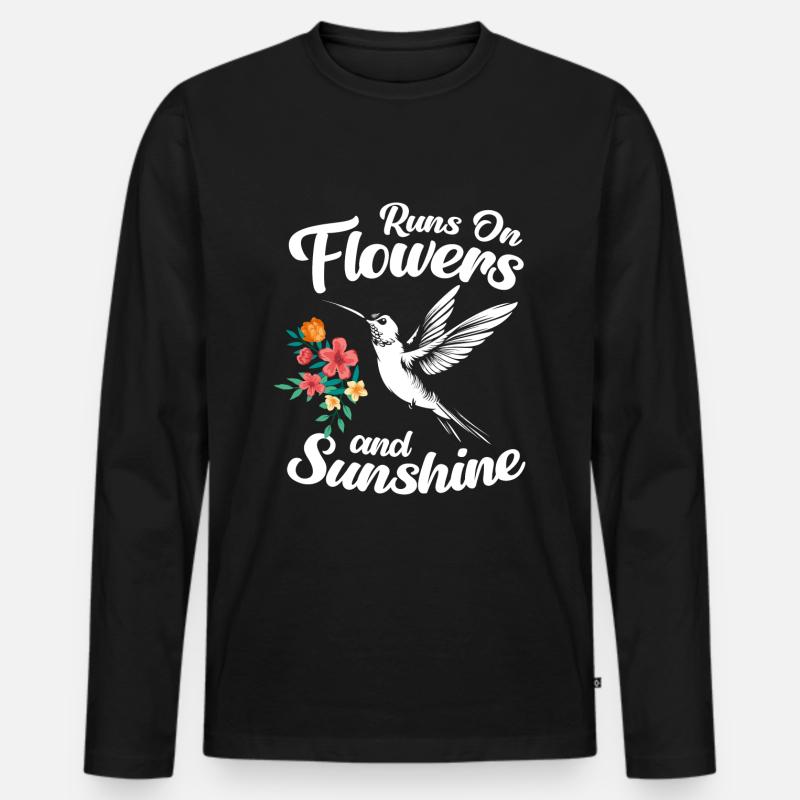 Vögel Tier Zauberei - Männer Premium Bio Langarmshirt - Schwarz