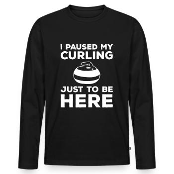 Curler Ice Wipe Snow - Men's Premium Organic Long Sleeve Shirt - black - Front - Nico (187cm)