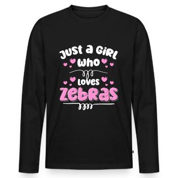Zebra Stripes Animal Welfare Steppe Zebra - Men's Premium Organic Long Sleeve Shirt - black - Front - Nico (187cm)
