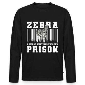 Zebra Stripe Stripe Serengeti Animal Rights Activists - Men's Premium Organic Long Sleeve Shirt - black - Front - Nico (187cm)