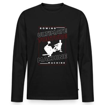 Rowing Rudder - Men's Premium Organic Long Sleeve Shirt - black - Front - Nico (187cm)
