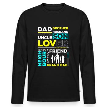 Männer Vorbild Freund Geschenk - Männer Premium Bio Langarmshirt - Schwarz - Vorne - Nico (187cm)