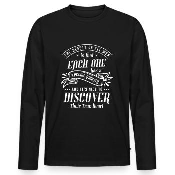 Mann Vorbild Bartträger Geschenk - Männer Premium Bio Langarmshirt - Schwarz - Vorne - Nico (187cm)