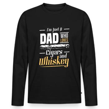 Zigarren Lounge Qualm Genießen - Männer Premium Bio Langarmshirt - Schwarz - Vorne - Nico (187cm)