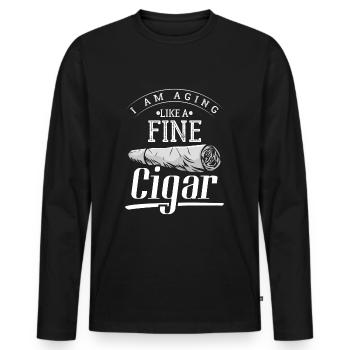 Smokers Hobby Smoke Enjoyment - Men's Premium Organic Long Sleeve Shirt - black - Front - Nico (187cm)
