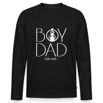 Garçon DAD 2025 - DAD - Père et fils - Cadeau - T-shirt manches longues Premium bio Homme - noir - Devant - Nico (187cm)