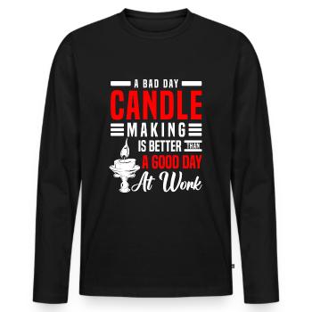 Kerze Wärme Liebe - Männer Premium Bio Langarmshirt - Schwarz - Vorne - Nico (187cm)