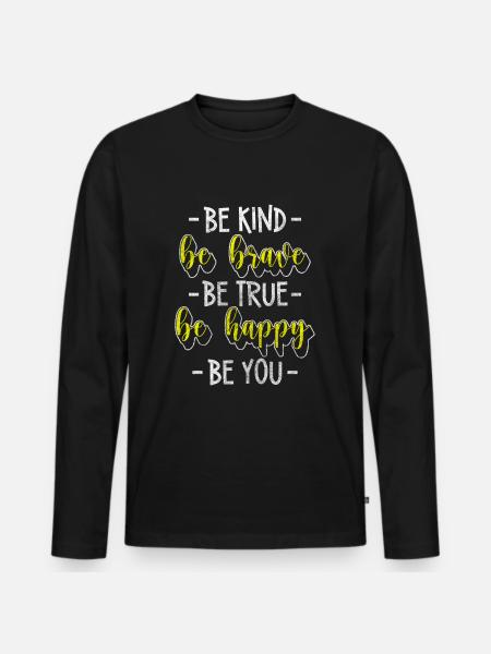 Unique Piece People Humanity Creative - Men's Premium Organic Long Sleeve Shirt - black