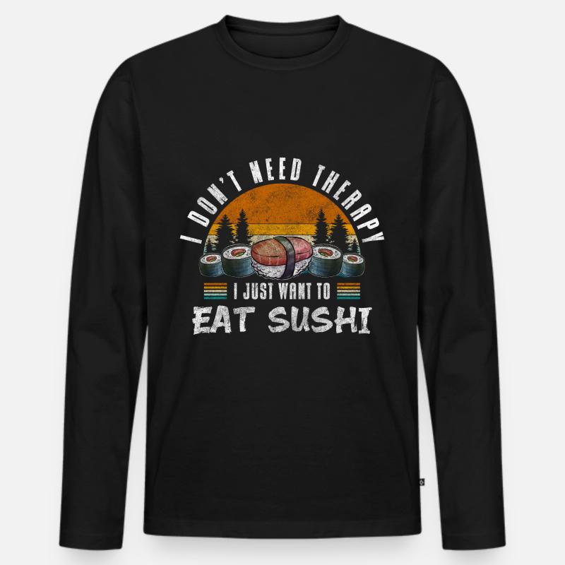 Sushi Bar Stäbchen Maki - Männer Premium Bio Langarmshirt - Schwarz