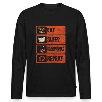 Zocker Legende Controller - Männer Premium Bio Langarmshirt - Schwarz - Vorne - Nico (187cm)