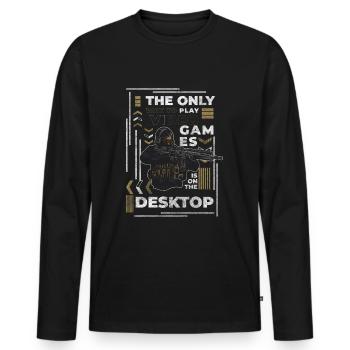 Jeux en ligne pour les joueurs - T-shirt manches longues Premium bio Homme - noir - Devant - Nico (187cm)