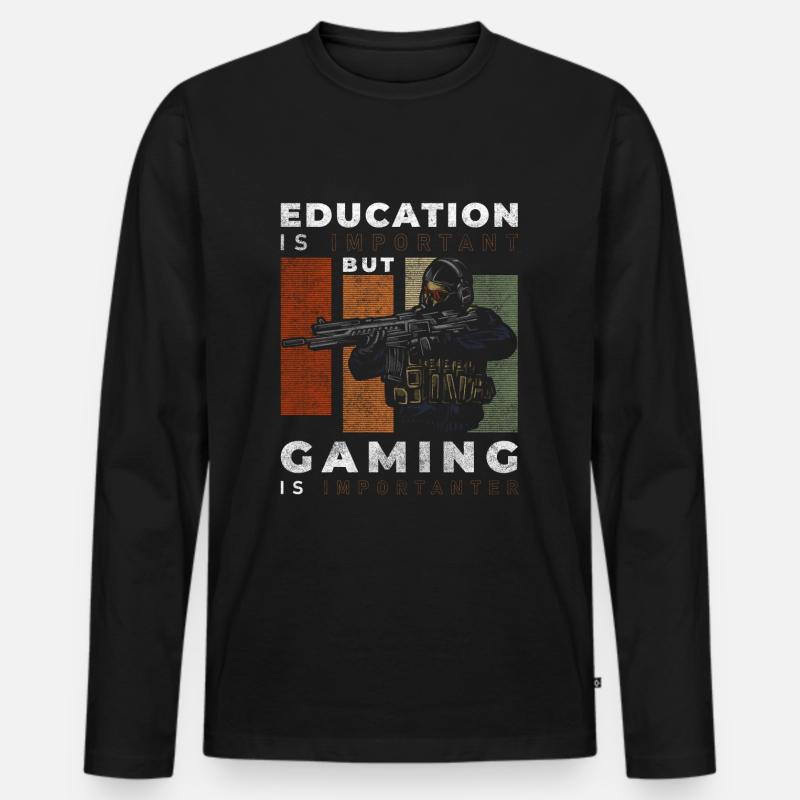 Gamer PC Masterrace Grafik Controller - Männer Premium Bio Langarmshirt - Schwarz