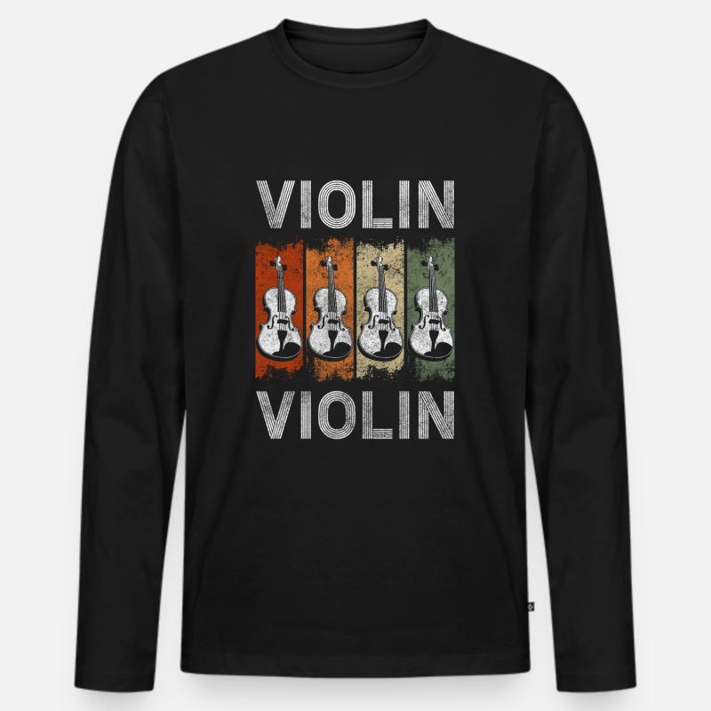 Musiker Sinfonie - Männer Premium Bio Langarmshirt - Schwarz