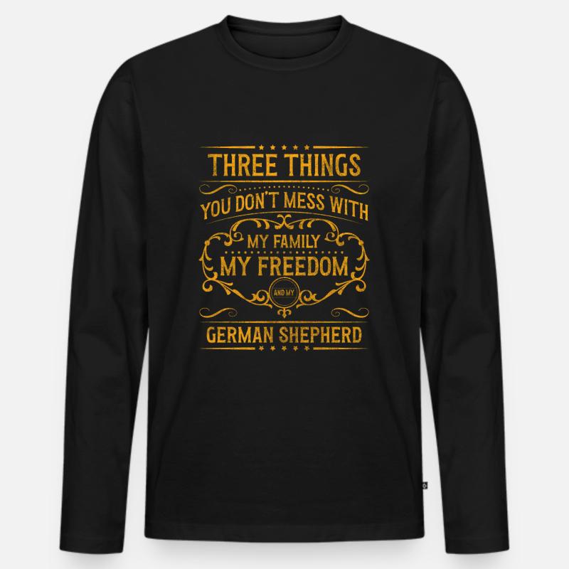 Schäferhund Diensthund - Männer Premium Bio Langarmshirt - Schwarz