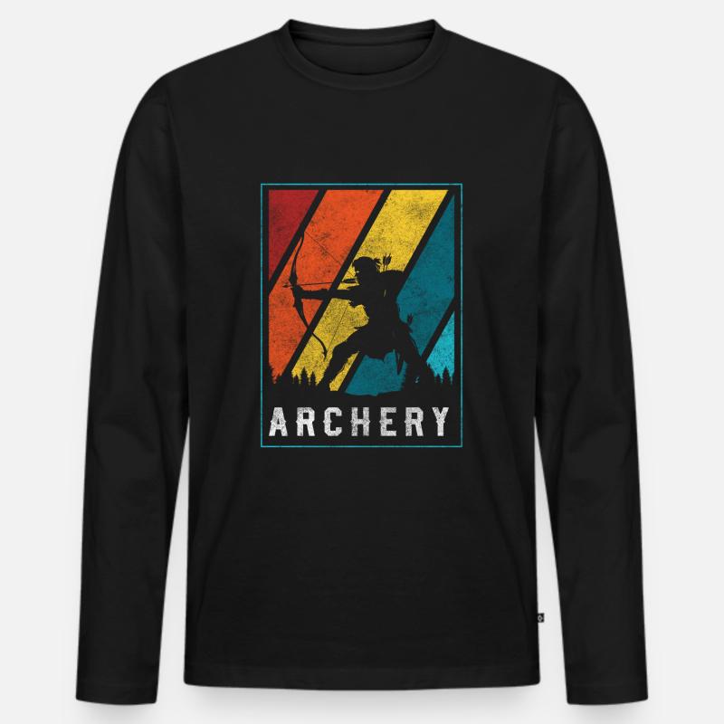 Bogenschießen Zielschießen Treffer - Männer Premium Bio Langarmshirt - Schwarz