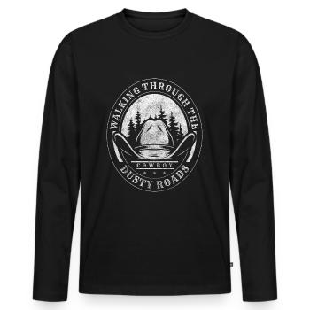 Western Rider Western Riding Brave - T-shirt manches longues Premium bio Homme - noir - Devant - Nico (187cm)