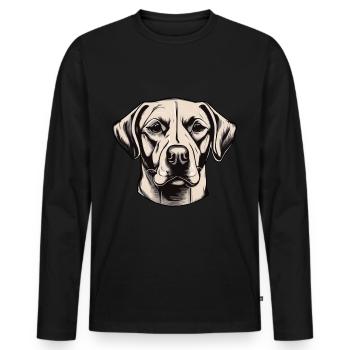 Hundehalter Pfote Vierbeiner Hundefreund - Männer Premium Bio Langarmshirt - Schwarz - Vorne - Nico (187cm)