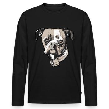 Hund Vierbeiner Frauchen - Männer Premium Bio Langarmshirt - Schwarz - Vorne - Nico (187cm)