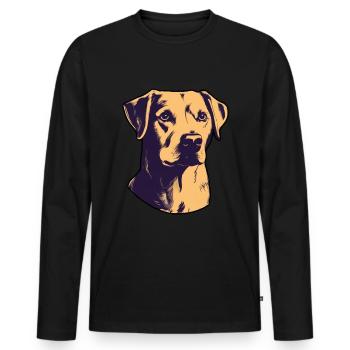 patte de chien chien animal d’école - T-shirt manches longues Premium bio Homme - noir - Devant - Nico (187cm)