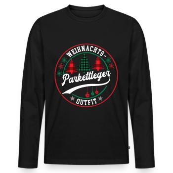 Weihnachten Parkettleger Parkettlegerei XMAS - Männer Premium Bio Langarmshirt - Schwarz - Vorne - Nico (187cm)