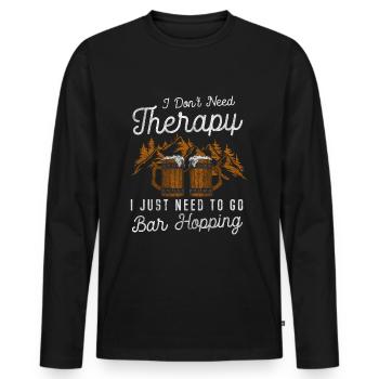 Barhopping Nachtleben Männerabend Abfeiern - Männer Premium Bio Langarmshirt - Schwarz - Vorne - Nico (187cm)