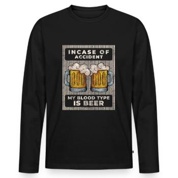 Tournée des bars Alcool Bière Événement - T-shirt manches longues Premium bio Homme - noir - Devant - Nico (187cm)