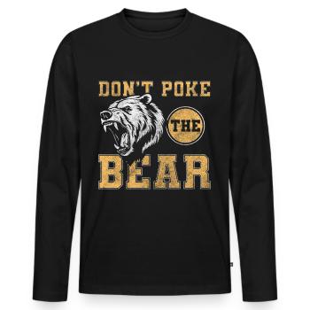 Ours Fort Ours Brun Rugir - T-shirt manches longues Premium bio Homme - noir - Devant - Nico (187cm)