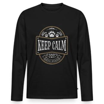 Rugissement d’entraînement d’ours - T-shirt manches longues Premium bio Homme - noir - Devant - Nico (187cm)