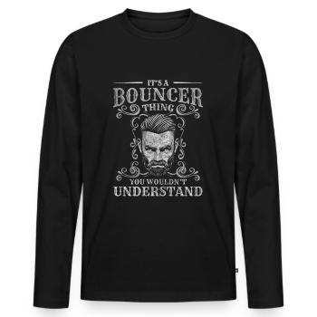 Security Disko Konzert Fitness - Männer Premium Bio Langarmshirt - Schwarz - Vorne - Nico (187cm)