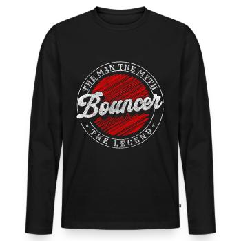 Security Club Admission Team - Men's Premium Organic Long Sleeve Shirt - black - Front - Nico (187cm)
