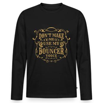 Security Service Admission Crew - Men's Premium Organic Long Sleeve Shirt - black - Front - Nico (187cm)